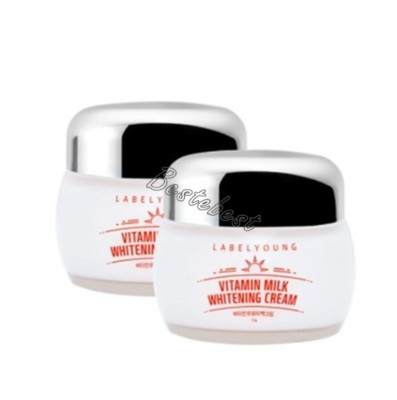 Label Young Vitamin Milk Whitening Cream 55g * 2 Brightening Cream K-Cosmetic
