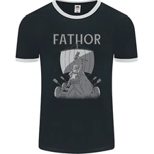 Fathor Funny Fathers Day Viking Ship Mens Ringer T-Shirt FotL