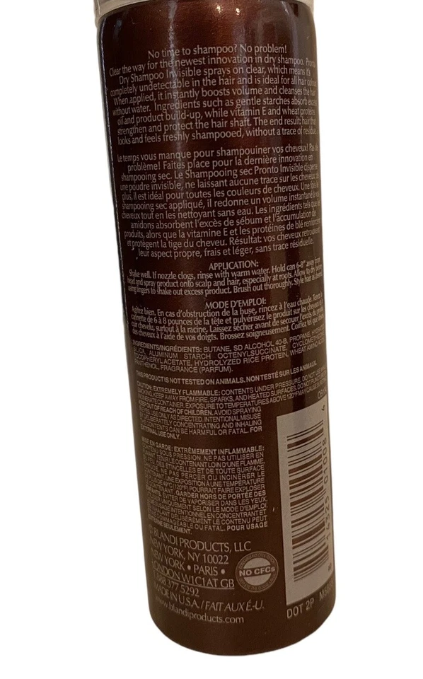 2x Oscar Blandi Pronto Champú Seco Invisible Spray 1.4 OZ - Tamaño de Viaje Foto 3 de 4