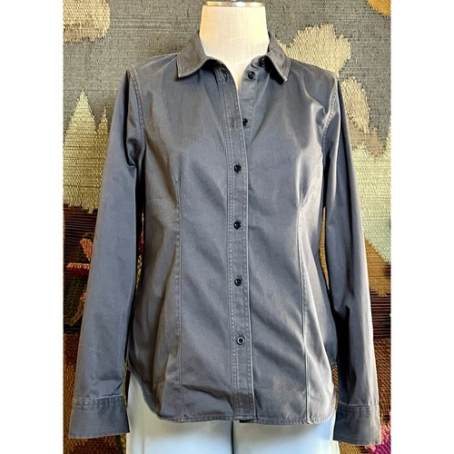 NWT New $78 Madewell Darted Buttonup Grey Pavement Shirt Size 10