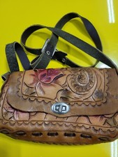 Vintage Women's Mexican Hand Tooled Small Leather Purse
