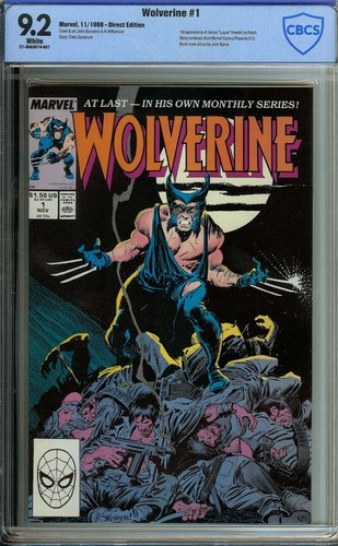WOLVERINE #1 CBCS 9.2 WHITE PAGES // 1ST WOLVERINE AS PATCH MARVEL 198 ID: 47954