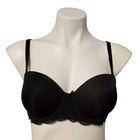 Victoria's Secret Dream Angels Strapless Bra 32D Black Lace Multi-Way Underwire