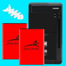 2x1650mAh Upgraded Battery Quick Velocity Charger Winder f LG FREEDOM II UN280