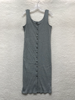 Gap Midi Maxi Dress Large Petite Grey Rib Knit Button Bodycon Casual  Minimalist | eBay