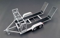 Gmp 1:18 Tandem Car Trailer W/tire Rack, Grey W/ Black Ramps Gmp 1:18 Tandem Car Trailer W/tire Rack, Grey W/ Black Ramps