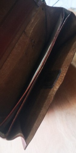 Retro Satchel Bag Vintage brown thick leather briefcase Large - Picture 10 of 13