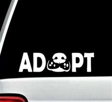 Adopt Dog Decal Sticker for Car Window Rescue Who Rescued Who Pet Art 7.5 INCH