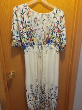 Cupshe Bohemian Open Front White Floral One Size Swim Cover Up New With Tags