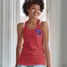Wisconsin FemaleTank-State Flag With Motto Printed