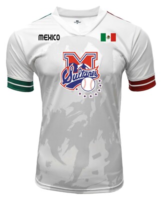 Sultanes ユニフォーム Mサイズ メキシコ製 Jersey Mexico Sultanes de Monterrey 100% Polyester White/Grey_Made
