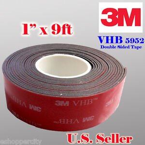 3m 1 X 9 Ft Vhb Double Sided Foam Adhesive Tape 5952 Automotive Mounting 25mm Ebay