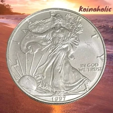 1997 $1 American Silver Eagle 1 Oz .999 Fine Silver, Keepsake And Investment 