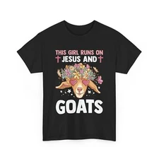Goat Lover Christian | This Girl Runs On Jesus And Goats T-Shirt