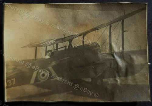 WW1 RAF - 84 Sqn SE 5a  was captioned ''My SE 5a ''  original photo 6.5 by 4cm