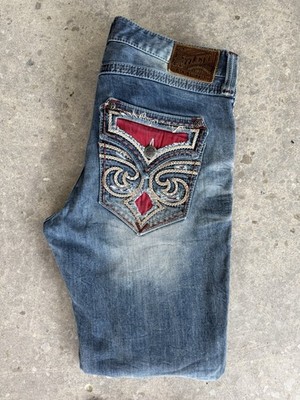 AFFLICTION BLAKE JEANS BLACK PREMIUM Y2K CHROME HEARTS STYLE 