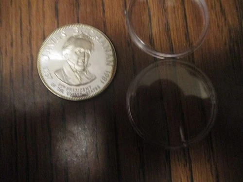 FRANKLIN MINT .925 STERLING SILVER MEDAL 35 GRAMS SOME TONING  JAMES BUCHANAN
