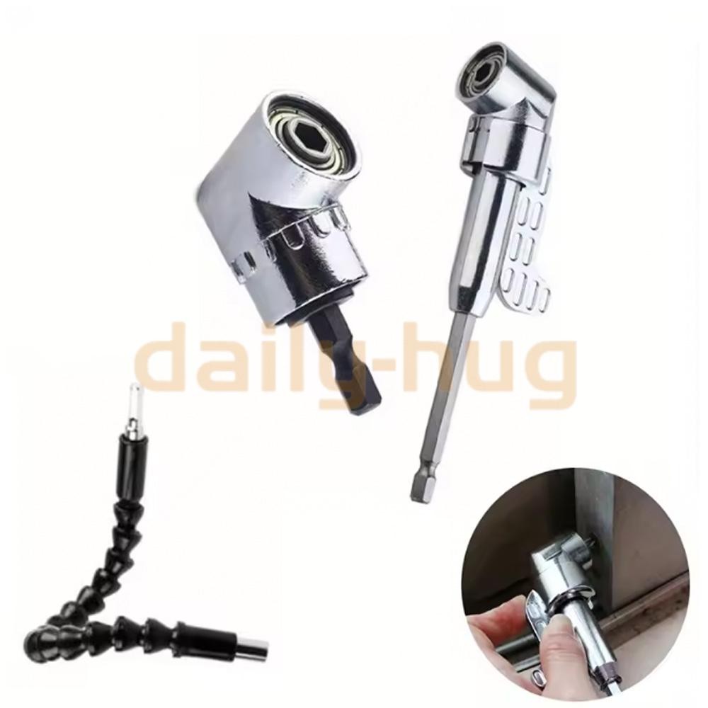3-Piece 105 Degree Right Angle Drill Socket Adapter Flexible Shaft Extension Bit