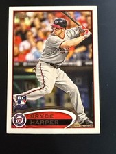 2012 Topps - Bryce Harper #661 Batting, Blue Helmet Nationals Rookie Card. rookie card picture