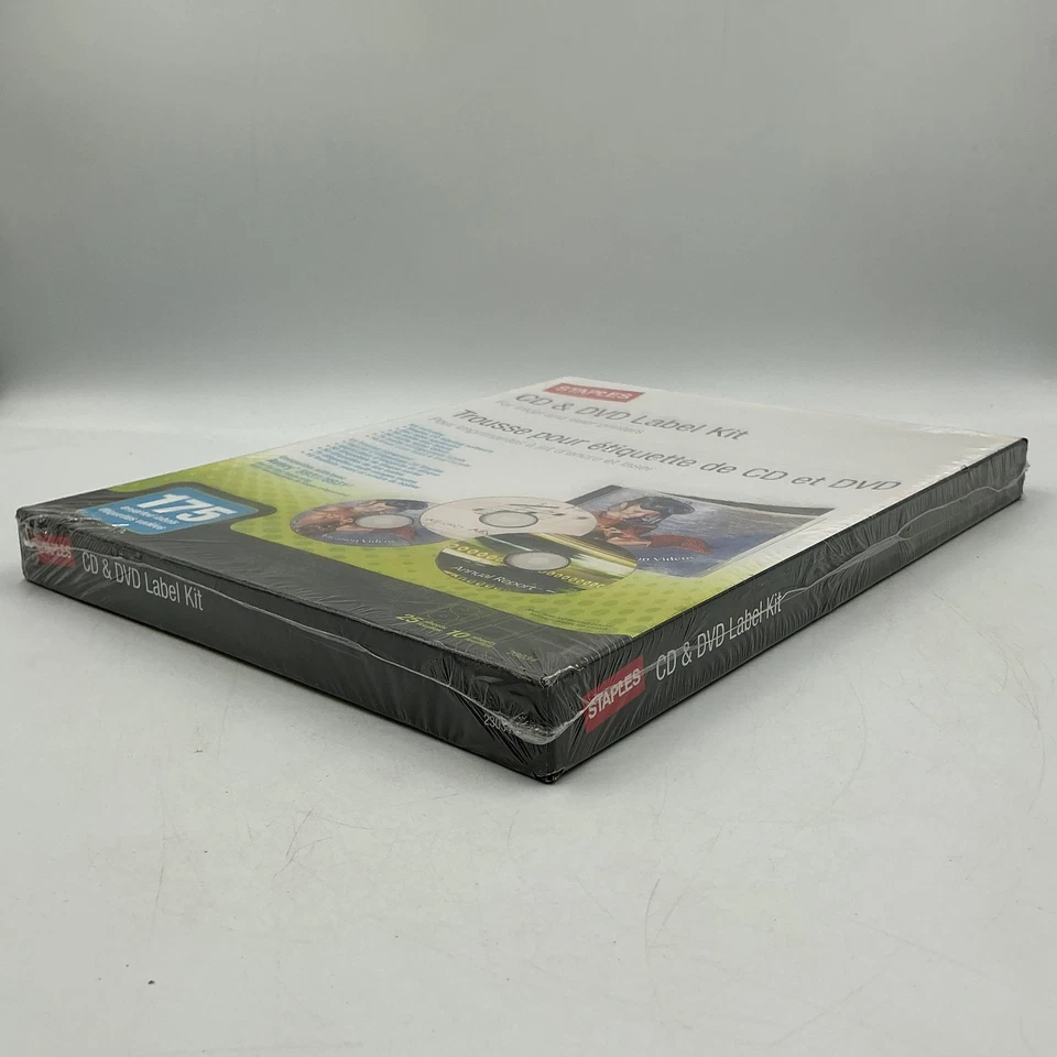 Staples CD & DVD Label Kit 175 Labels Inkjet Laser Avery 5931 8931 Compatible - Image 4 of 4