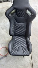 Universal Pvc Leather Reclinable Black Racing Seats Car Seats Pair Universal Pvc Leather Reclinable Black Racing Seats Car Seats Pair