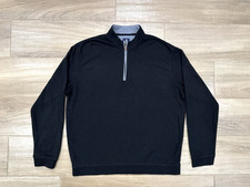 Johnnie-o Men's 1/4 Zip Pullover XL Black Sweater Golf Preppy Outdoor FADING