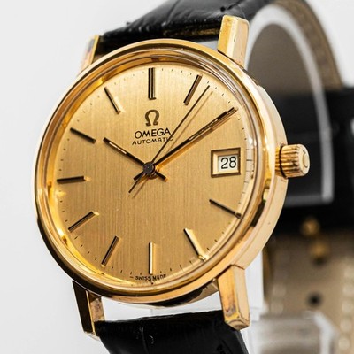 Vintage 1977 *NEAR MINT* OMEGA Seamaster Cal.1012 Automatic Date Gold 35mm Men's