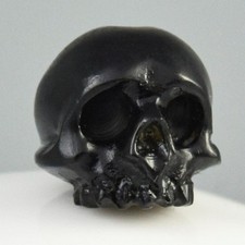 Human Skull Genuine Meteor Tektite Bead 9.62 mm Carving Vertical-drilled 0.84 g