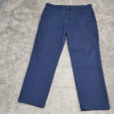 IZOD Mens Navy Blue Straight Leg Chino Pants 38x32 Cotton Blend Stretch Trousers