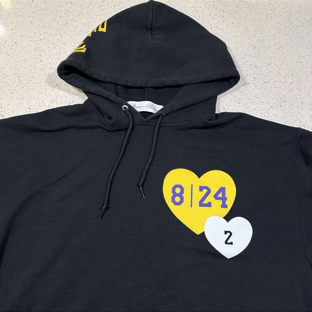 Kobe Bryant Gigi Lakers Hoodie 8 24  2 Black Sloan & Bennett Tribute Mamba Sz S View 3