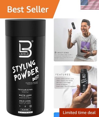 60g Level 3 Men's Hair Powder - Easy Styling with Natural Finish & No Grease