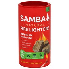 Samba Natural Firelighters 100 Cube pack Camping Fire Lighter Burn Starter BBQ