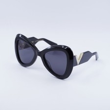 Valentino V-GOLD III VLS-138A Shiny Black/Grey 53-22-140 Sunglasses New Authe...