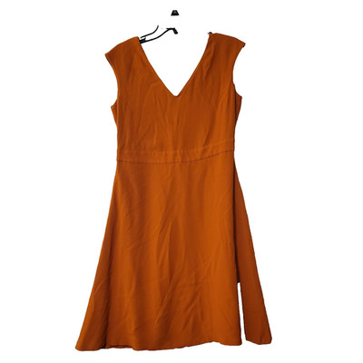 Massimo Dutti Dress Women's Orange Knee Length No Tag See Measurements