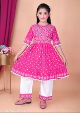 Traditional New Trending Kids Girls Kurta Pyjama Set for Diwali, any occasion
