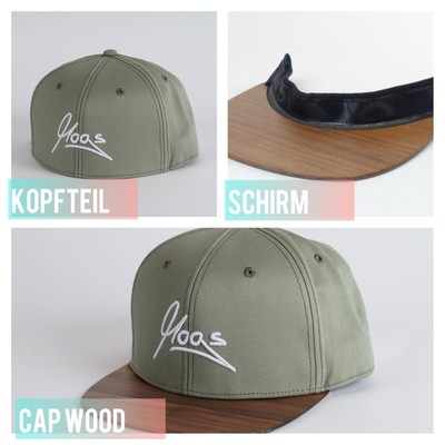 Custom Snapback Cap mit wechselbarem Schirm   Bambus, Holz, Kork & mehr!