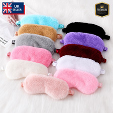 Luxury Pure Organic Silk Fluffy Eye Sleep Mask Blindfold Soft Travel Elastic Uk