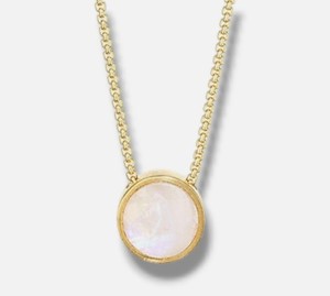 Authentic Dean Davidson 22K Gold Plated Knockout Rainbow Moonstone Pendant Necklace