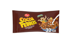 Post Cocoa PEBBLES Breakfast Cereal, Gluten Free, Sweetened Puffed Rice, 32 oz