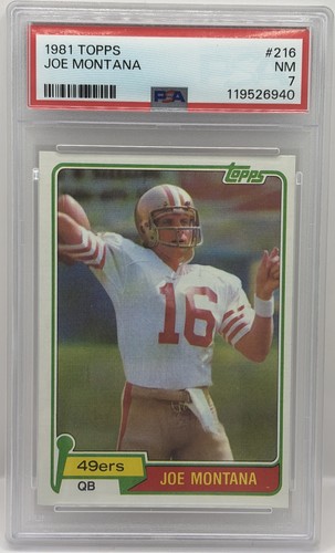 1981 Topps Joe Montana Rookie RC #216 PSA 7 Near Mint HOF San Francisco 49ers