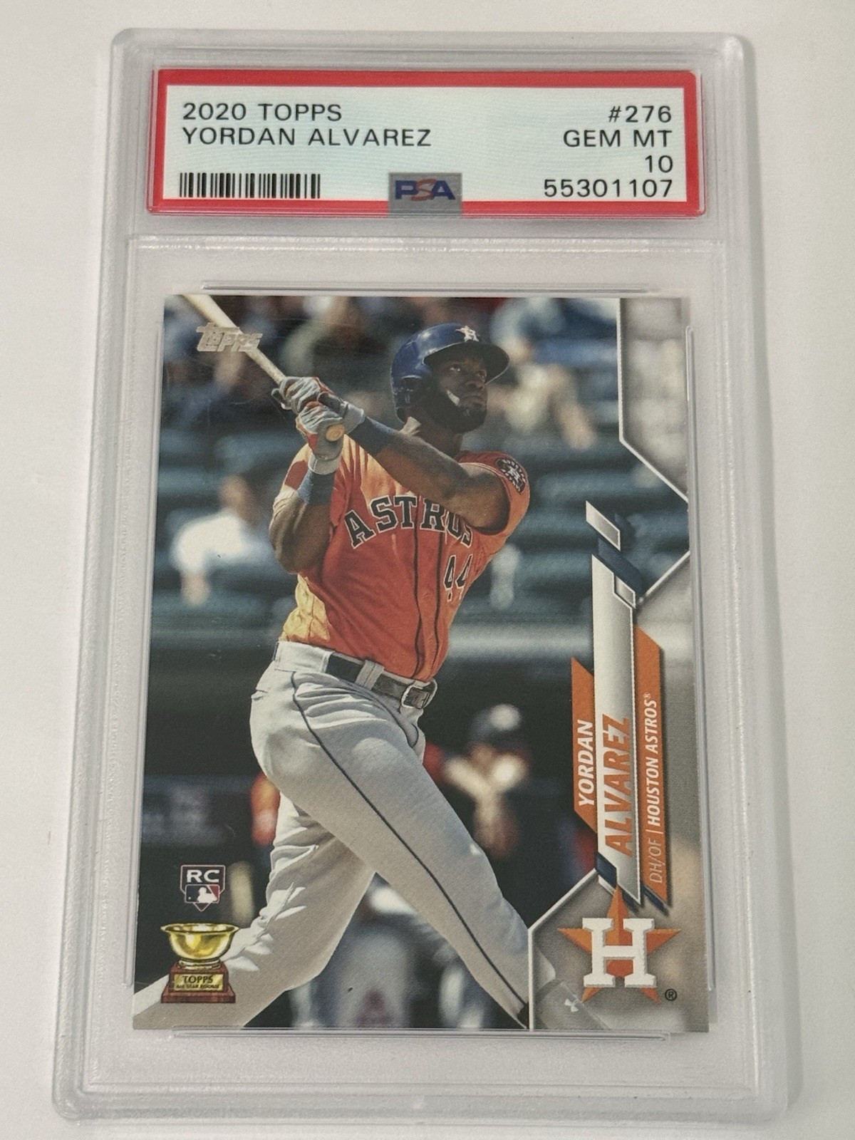 2020 Topps Yordan Alvarez RC PSA 10 #276 Houston Astros view 1