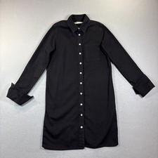 ASOS DESIGN WOMENS MINI SHIRT DRESS SIZE BUTTON UP LONG SLEEVE BLACK SIZE UK8