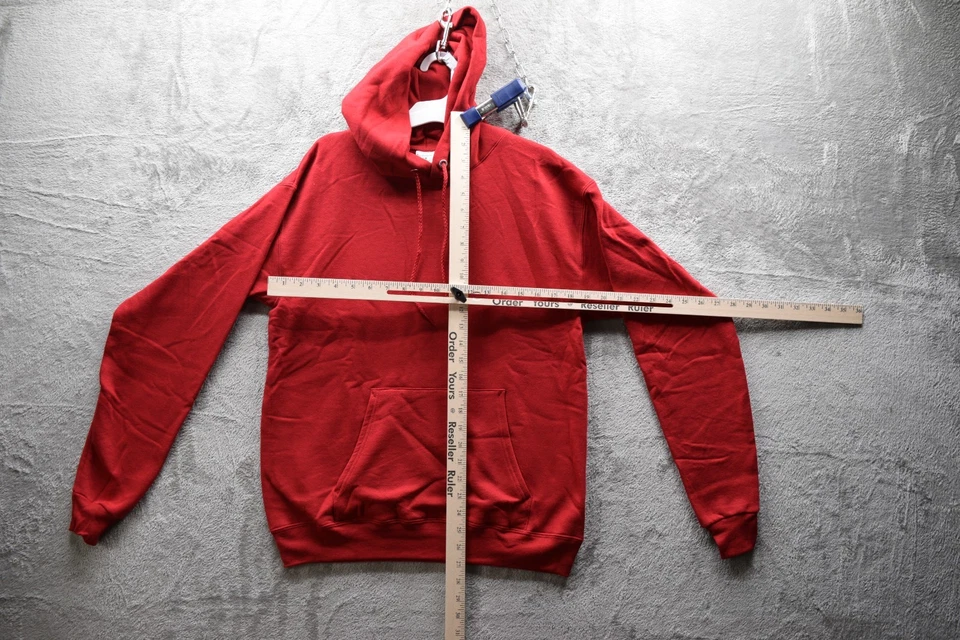 Hanes Ecosmart Hooded Sweatshirt, Athletic Crimson, Size S - New - Image 2 of 4