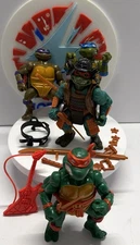 TMNT NINJA TURTLES ACTION FIGURES LOT OF 4 LEONARDO RAPHAEL DONATELLO MIKEY