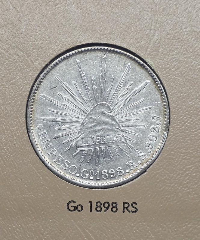 1898 GO RS Mexico Silver One Peso Liberty Cap