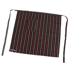 Cotton Kitchen Waist Apron Cook Cafe Waiter Uniform Red  White Pinstripes