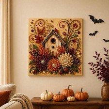 AUOBAG Diamond Art Kits Adults, 3D Pearl Mosaic Craft Halloween And Fall Decor
