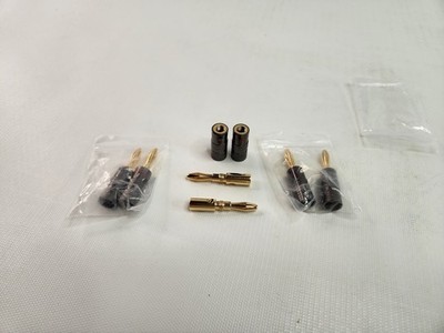 FosPower Bundle Dual Screw Audio 24K Gold Plated Jack Connector Speakers