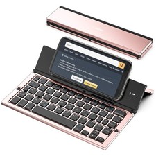 Bluetooth Keyboard Foldable Portable Folding Travel Keyboard for iPhone 15 Pr...