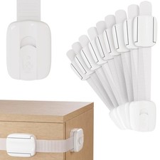 Child Safety Cabinet Locks Adjustable Self-Adhesive Strap 16 Pack 7.5 in